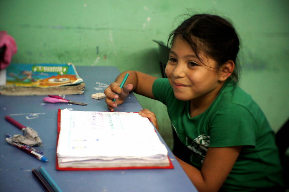 Ein Patenkind im Unterricht
(Argentinien)